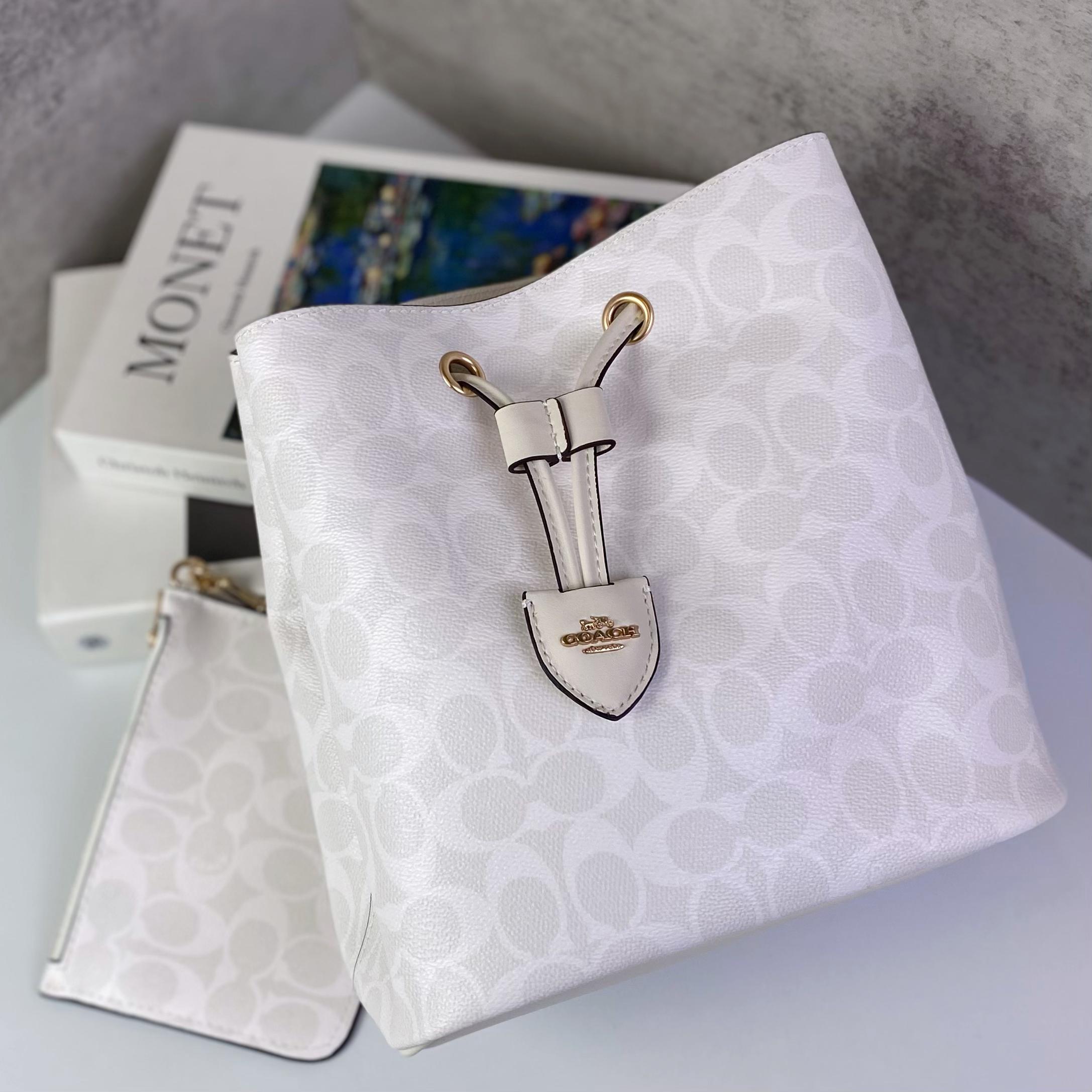 Túi Coach Rowan Bucket Bag In Signature Canvas DS White